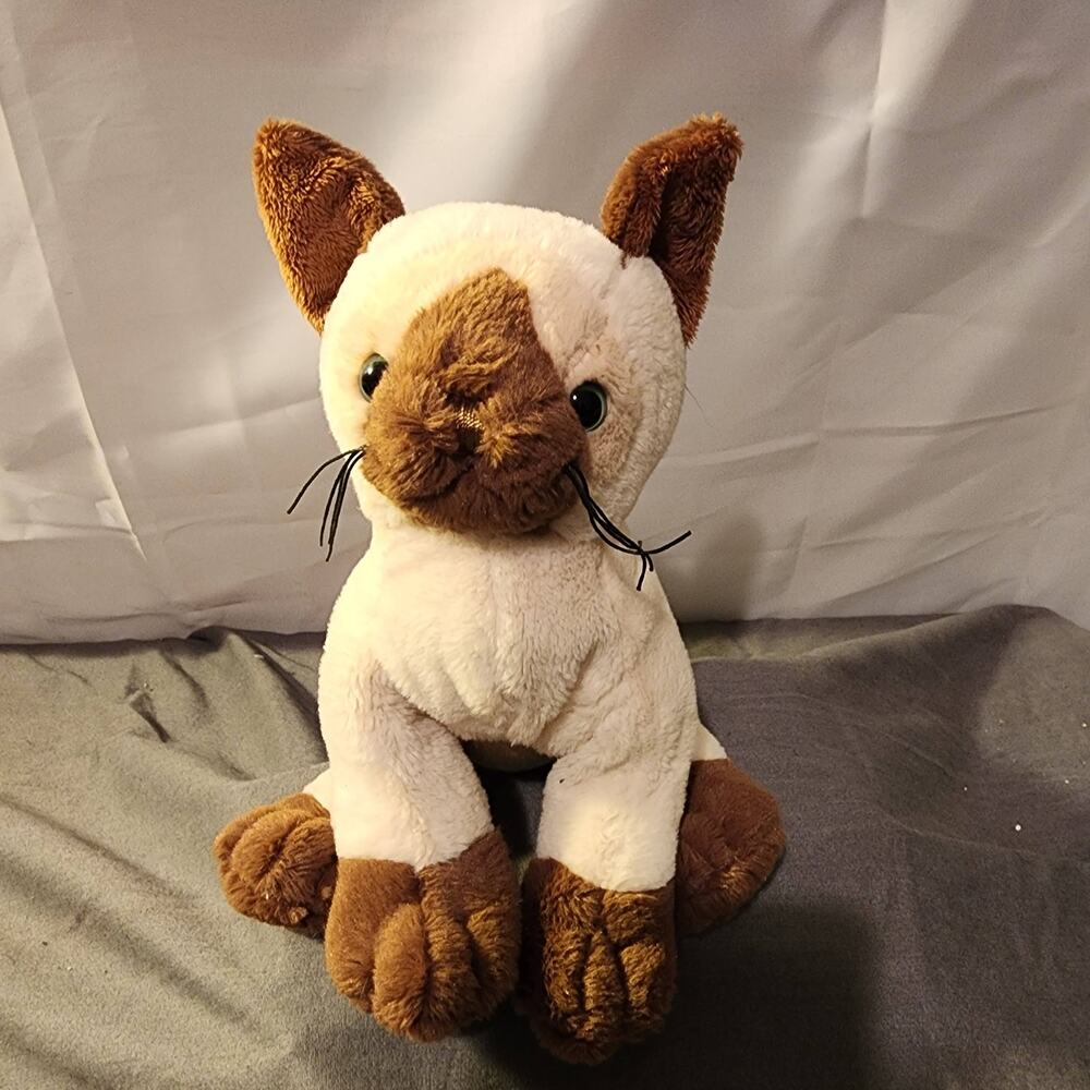 Ganz Webkinz Siamese Cat HM160 Plush Stuffed Animal No Code Good Used Condition